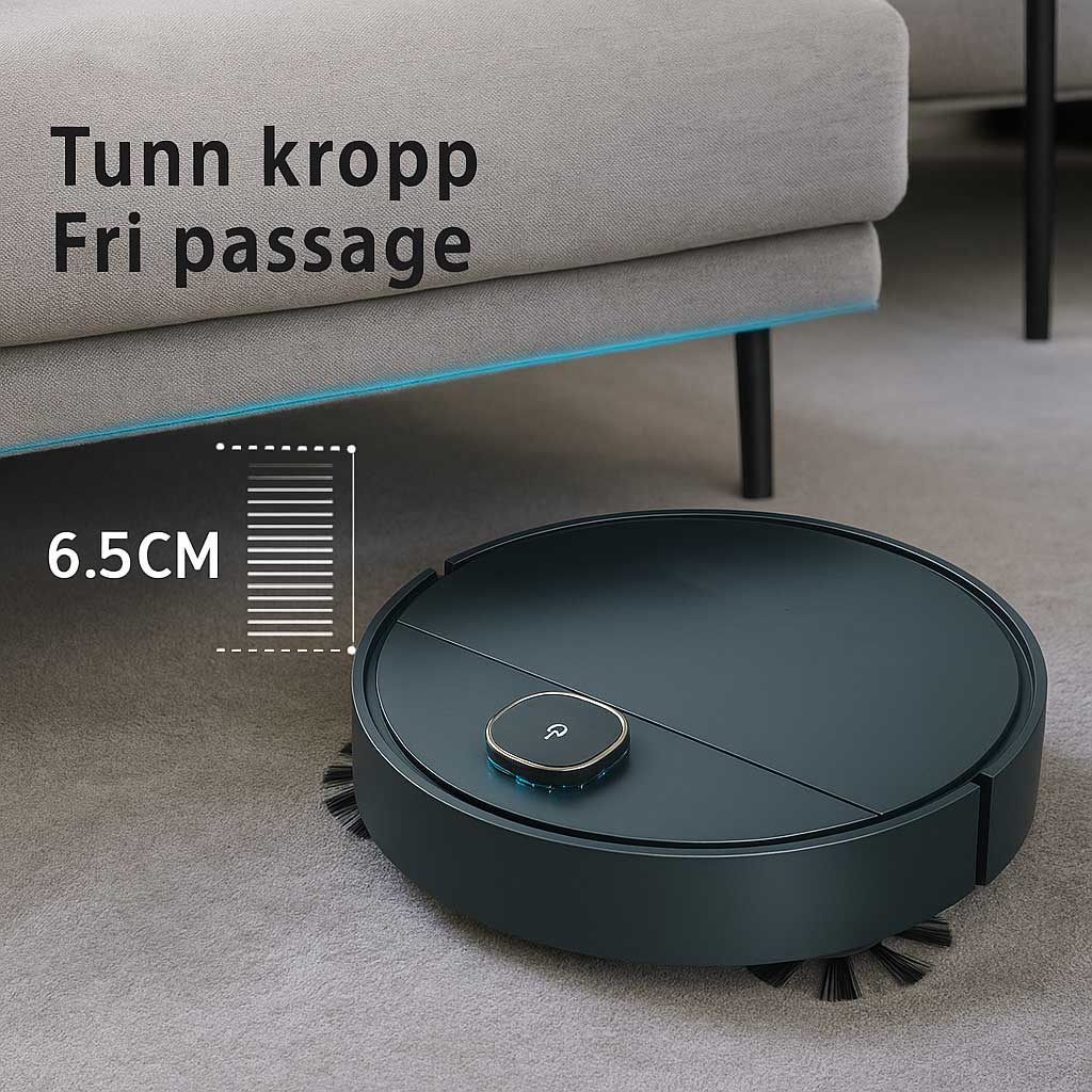 Nordiclean SweepBot 1500 – Smart Robotdammsugare med Våttorkning, Torr & Våt Rengöring