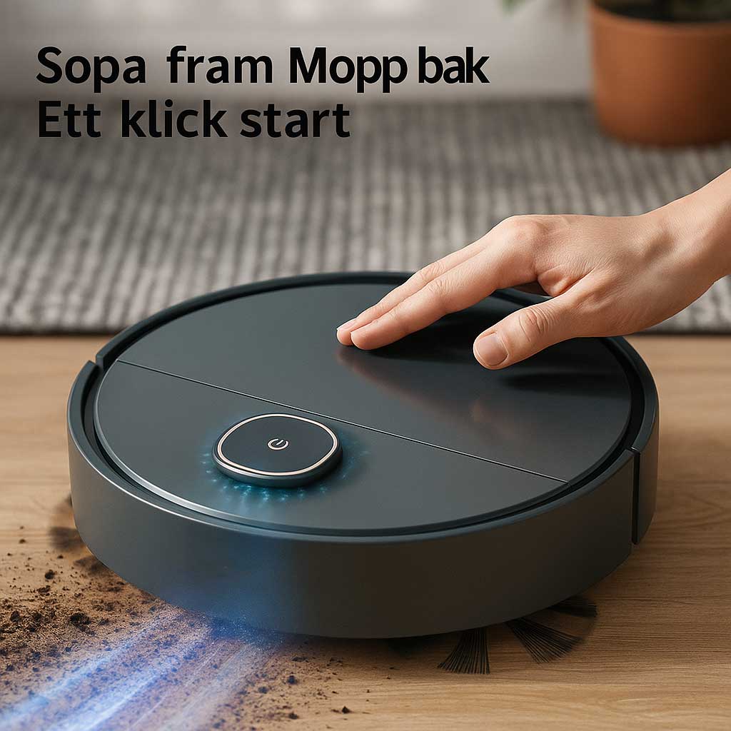 Nordiclean SweepBot 1500 – Smart Robotdammsugare med Våttorkning, Torr & Våt Rengöring